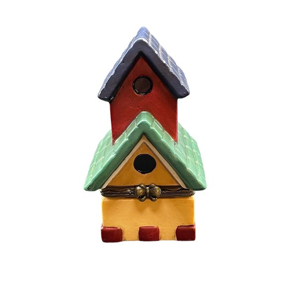 Vintage Tender Heart Treasures Ltd Bird House Hinged Lid Trinket Box 1998 - Picture 1 of 10